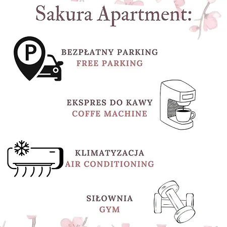 Towarowa Sakura Apartment, Free Parking, Air-conditioning, Self Check-in 24h Apartament Poznań